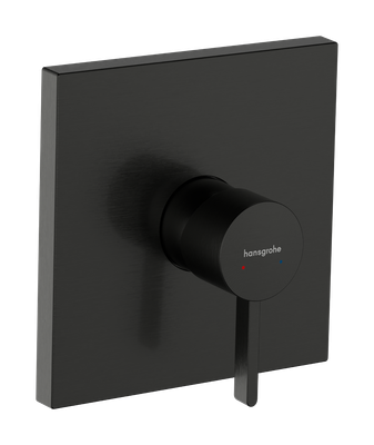 Set de finition pour mitigeur de douche encastré Hansgrohe Finoris en noir chromé brossé