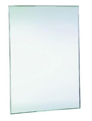 Miroir à cadre en acier inoxydable, 70cm x 50cm, finition satinée, Miroir Nofer Reflex avec cadre plié.