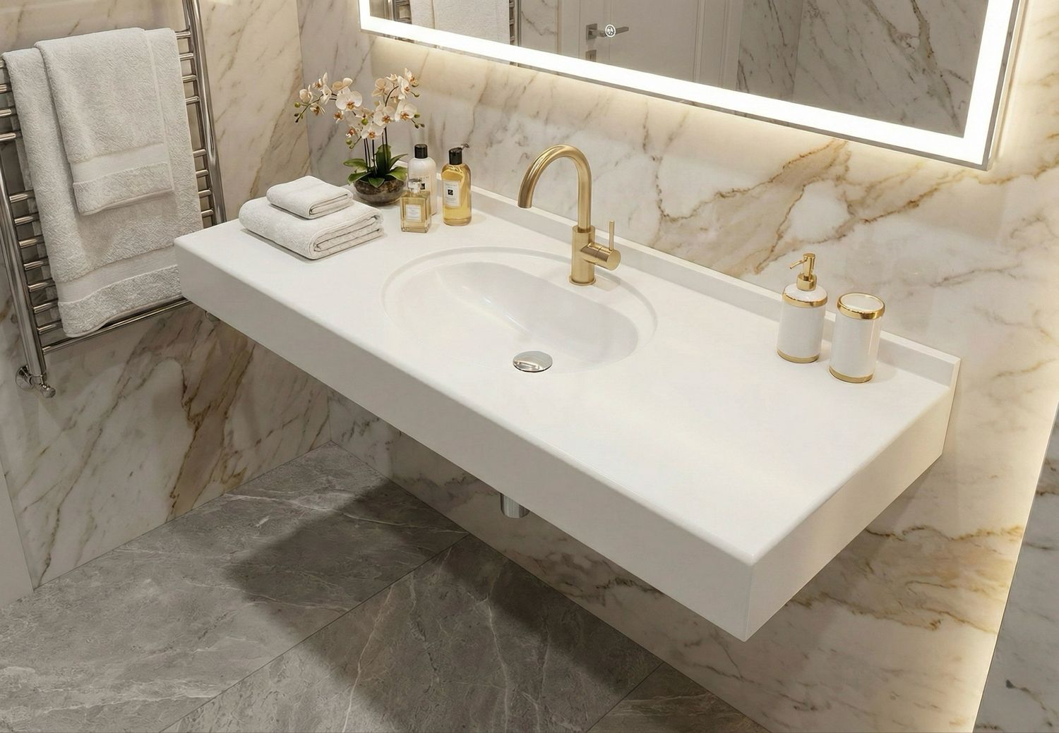 Atoll 120 cm Offset Washbasin