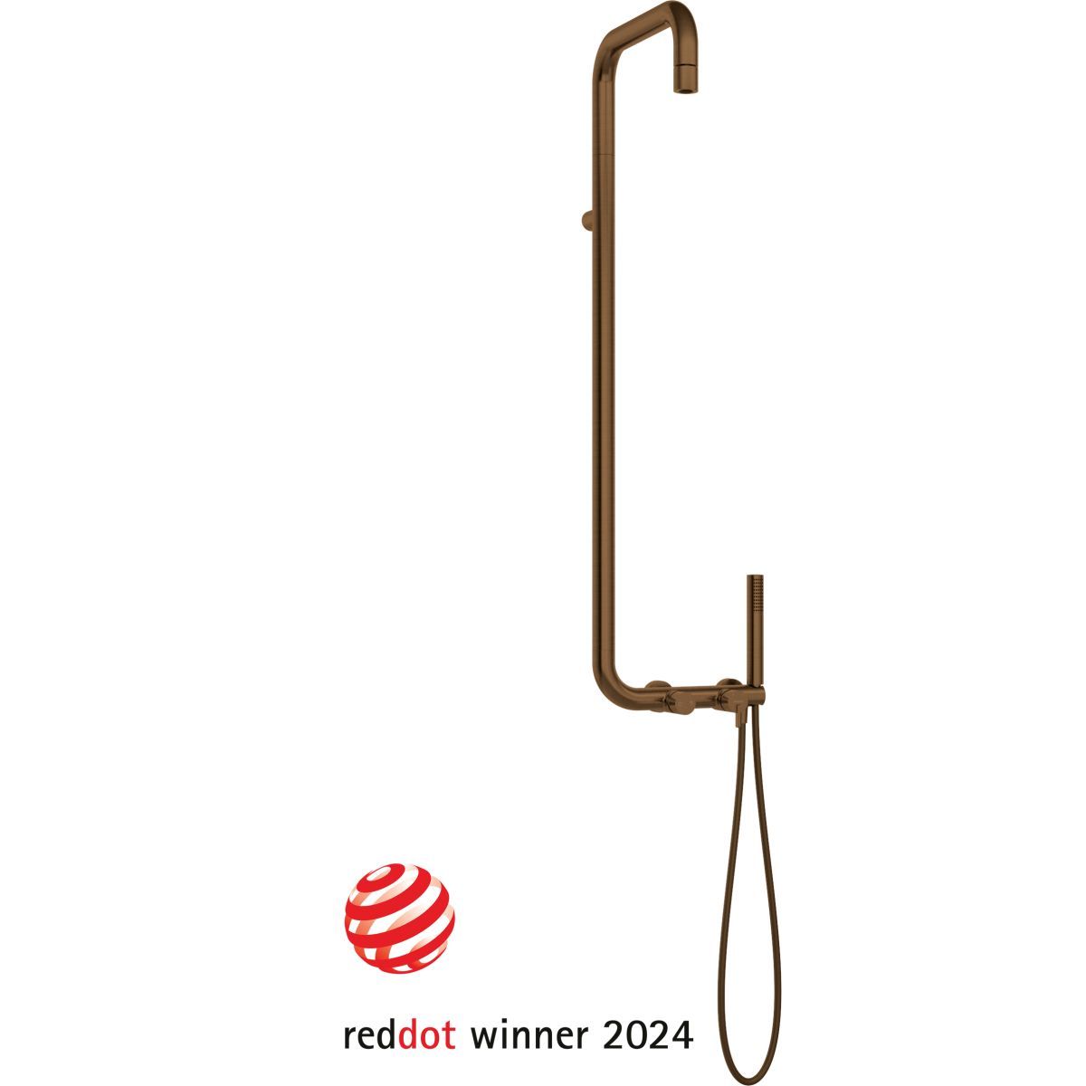 Deante Silia Shower Column with PVD Brushed Bronze Shower Mixer