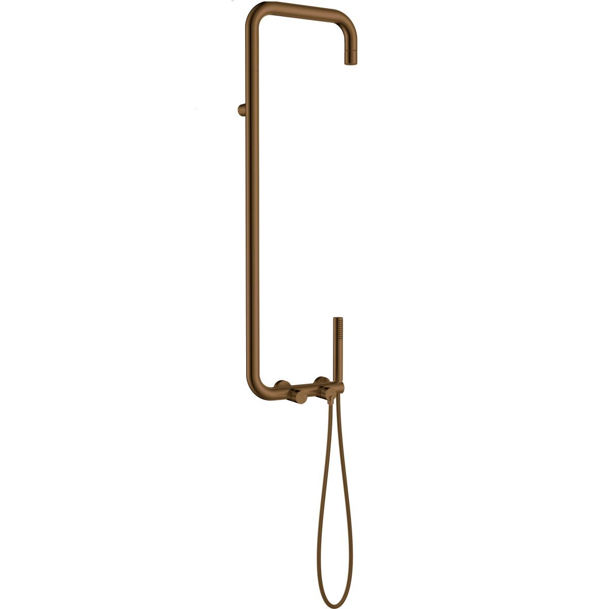 Deante Silia Shower Column with PVD Brushed Bronze Shower Mixer