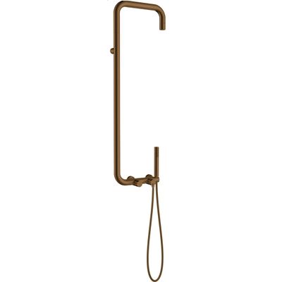 Deante Silia Shower Column with PVD Brushed Bronze Shower Mixer