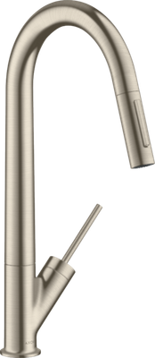 AXOR Starck Kitchen Mixer with Pull-Out Spray in Brushed Nickel