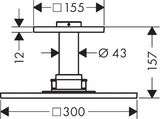 AXOR ShowerSolutions Douche de tête 300 / 300 mm 1jet avec raccordement plafond 100 mm