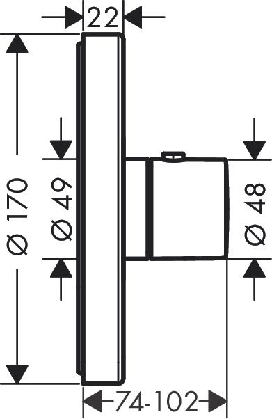 High-Flow Concealed Thermostatic Mixer Trim Set Axor ShowerSelect in Brushed Nickel
