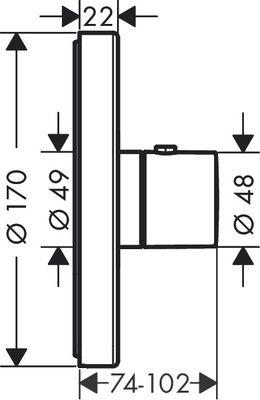 High-Flow Concealed Thermostatic Mixer Trim Set Axor ShowerSelect in Brushed Nickel
