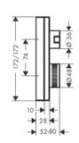 AXOR Edge Thermostatique encastré avec robinet d'arrêt, coupe diamant