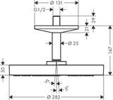 AXOR One Douche de tête 280 1jet avec raccord plafond 100 mm