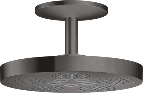 AXOR One 280 Overhead Shower 2 Jets with 100 mm Ceiling Connection in Brushed Black Chrome