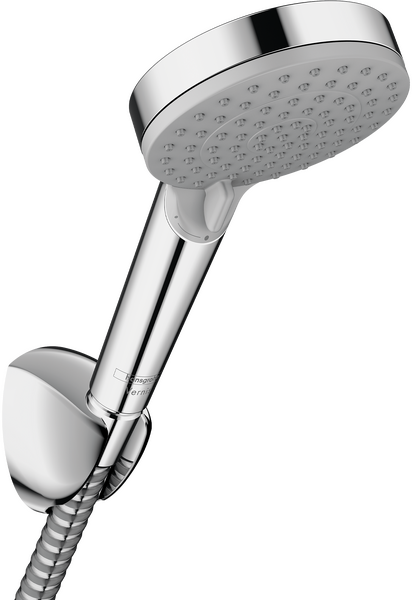 Hansgrohe Wall Support with Vernis Blend 100 Hand Shower 2 Spray Vario EcoSmart and Hose