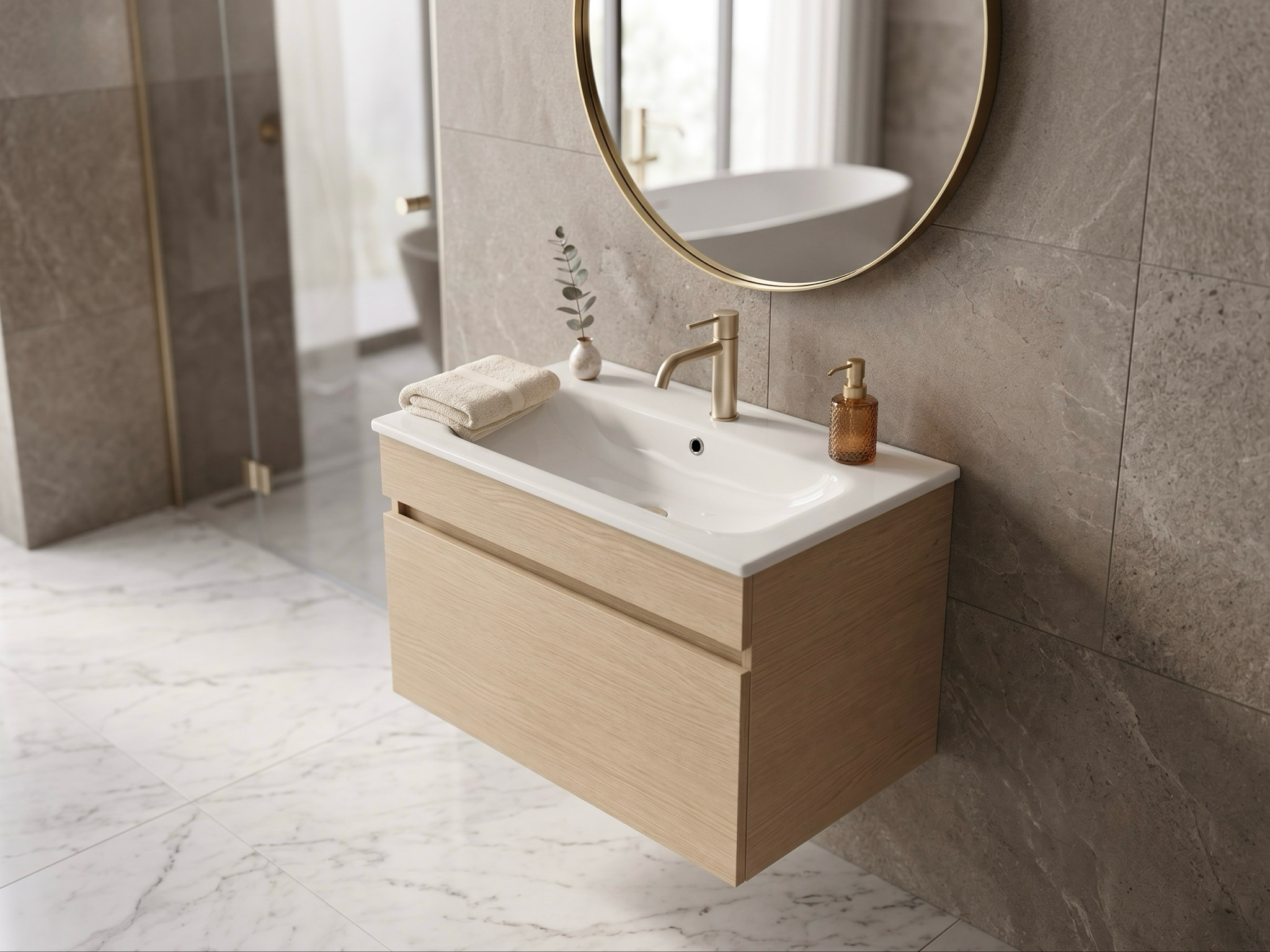 Meuble de salle de bains à un tiroir pour lavabo Geberit Selnova Square 60 cm (sans vasque) - vue 6