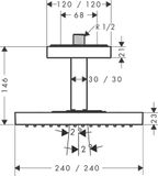 AXOR ShowerSolutions Douche de tête 240 / 240 1jet avec raccordement plafond