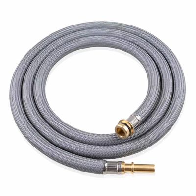 Flexible de robinet de cuisine Hansgrohe de 1,5 m avec douchette extractible, couleur grise, raccords en laiton.