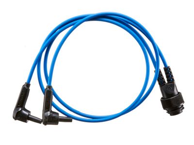 Câble de soudage électrique Geberit bleu avec connecteurs noirs pour appareil de soudage ESG 3.