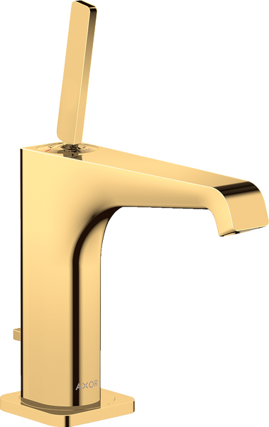 AXOR Citterio E 130 Basin Mixer with Pull Rod and Polished Brass Drain Set