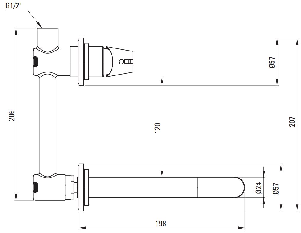 Mitigeur de lavabo encastré Deante Temisto 174 mm sans bonde en PVD laiton brossé — vue 3