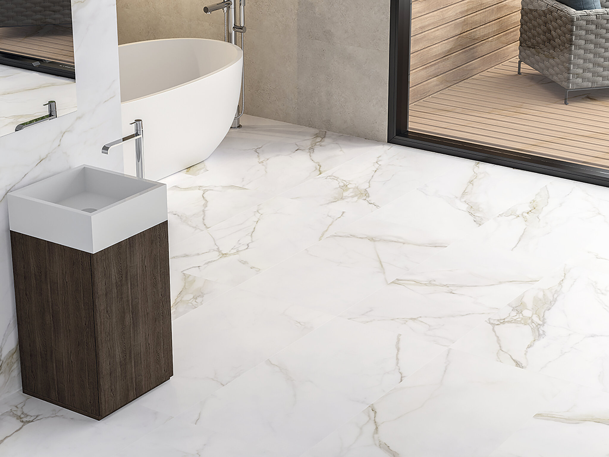 Grès cérame Cifre Ceramica Diamond Gold mat 60 x 120 cm, rectifié - vue 2