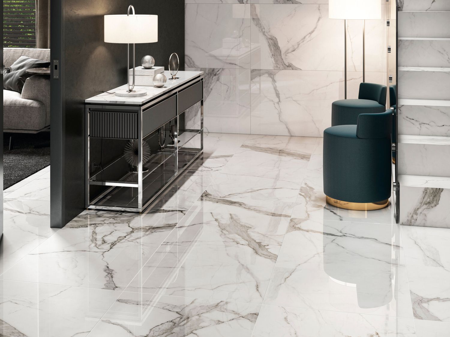 Grès cérame Statuario Luxe poli 60 x 120 cm - Cifre Ceramica — vue 5
