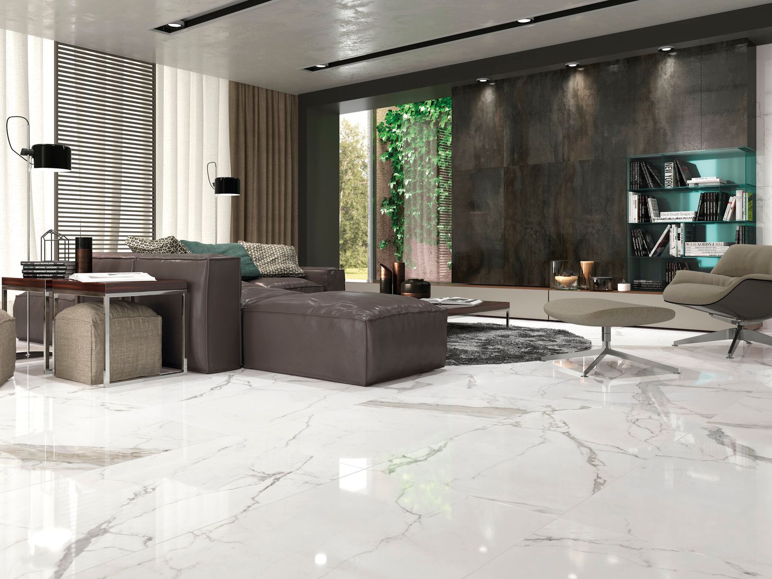 Polished Statuario Luxe Porcelain Stoneware 60 x 120 cm - Cifre Ceramica