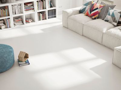 Carrelage de sol en céramique rectifiée Cifre Ceramica Glaciar mat 60 x 120 cm dans un salon moderne.