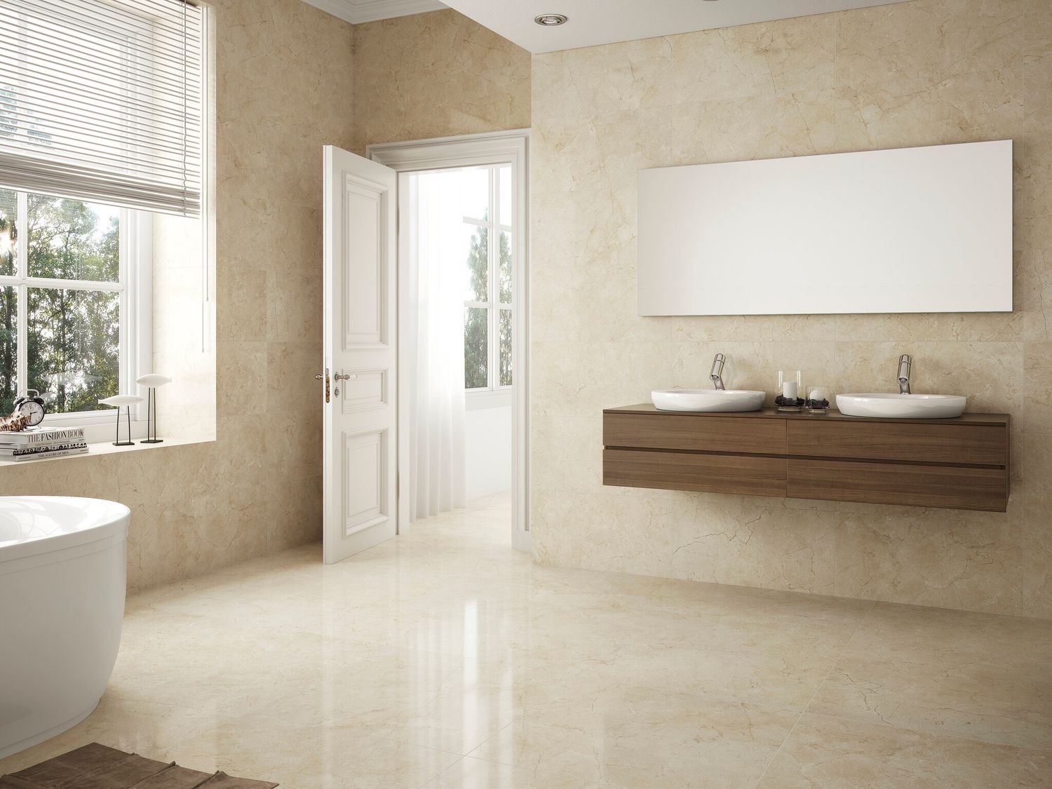 Grès émaillé Crema Marfil brillant 60 x 60 cm - Cifre Ceramica — vue 3
