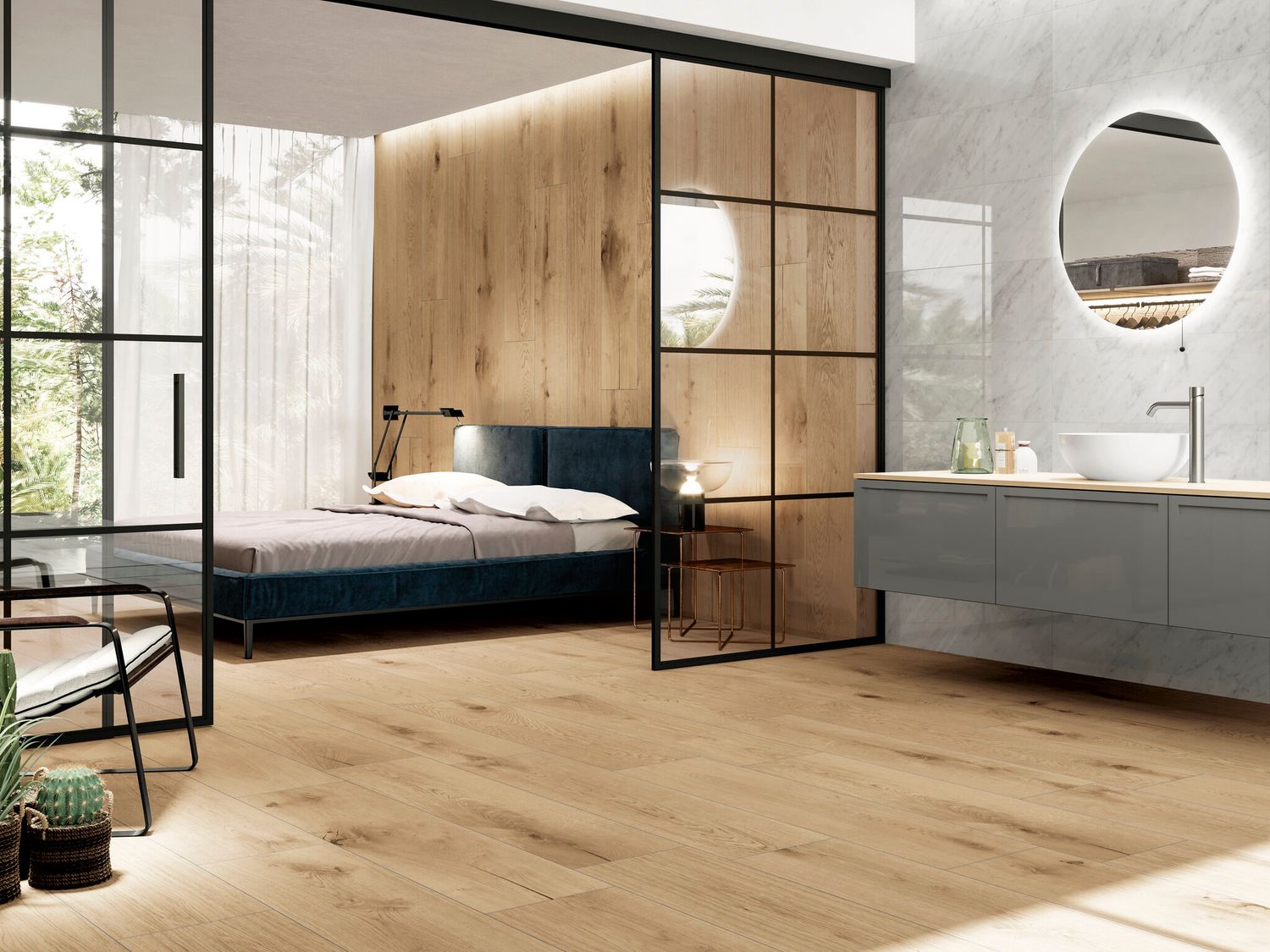 Mat Vermont Oak Porcelain Stoneware R9 20 x 120 cm - Cifre Ceramica
