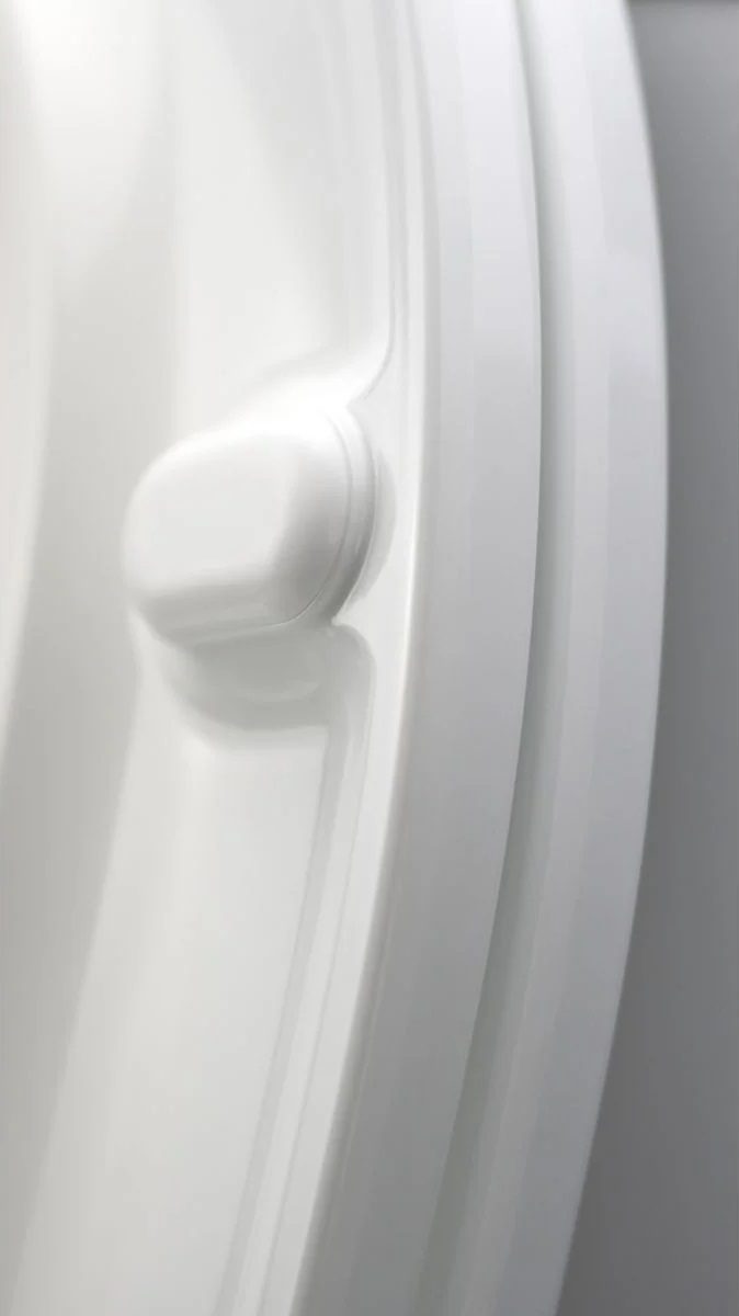 Pack cuvette sur pied monobloc Deante Jasmin Rimfree avec fixations cachées et abattant à abaissement automatique - vue 6