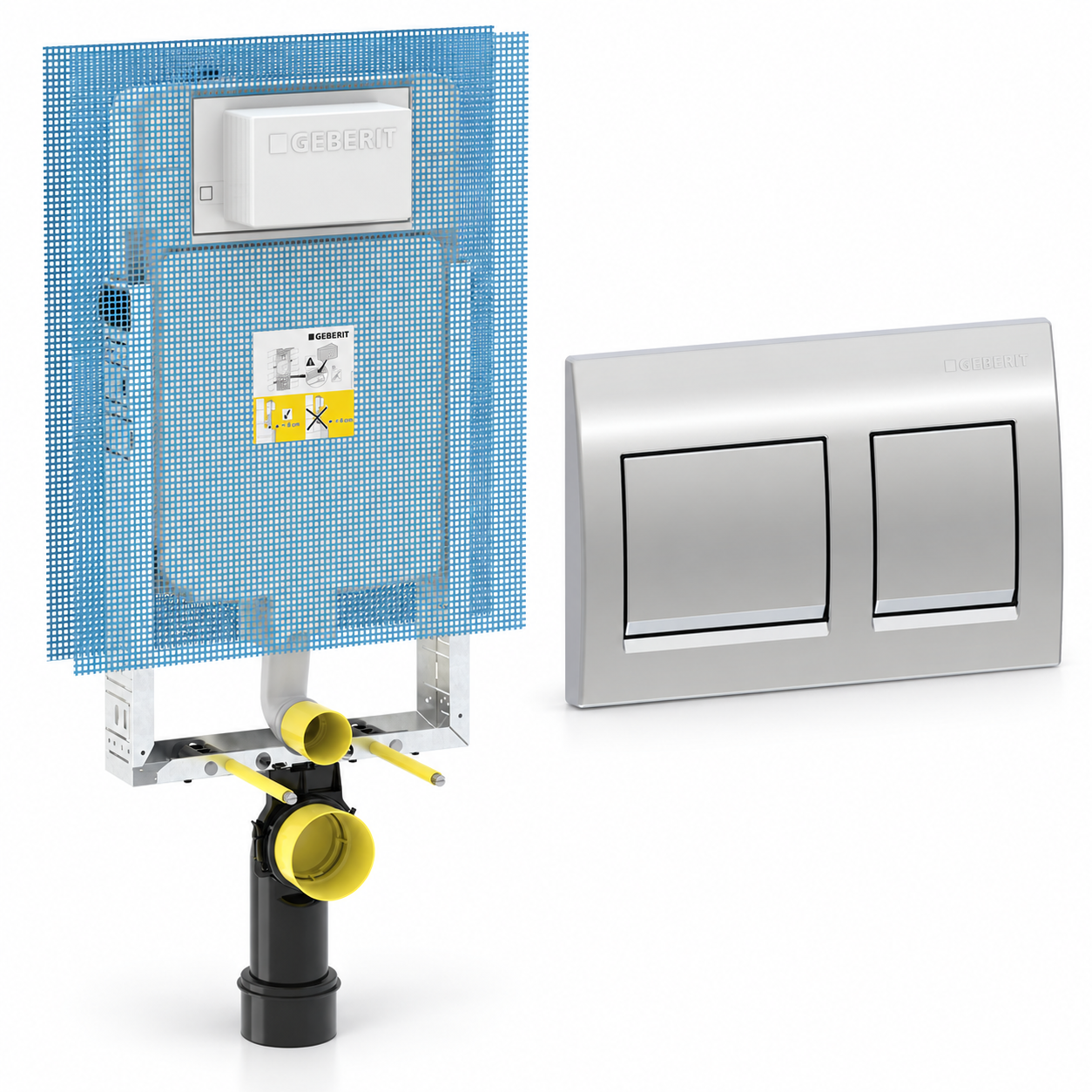 Bâti-pack® Réservoir encastré et plaque de déclenchement Geberit Alpha 25 square