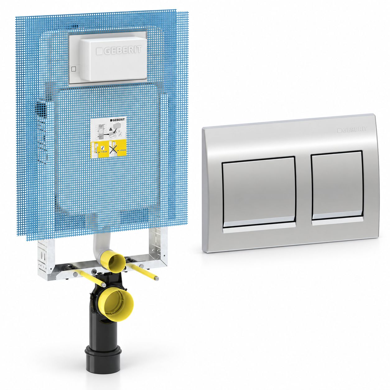 Bâti-pack® Réservoir encastré et plaque de déclenchement Geberit Alpha 25 square