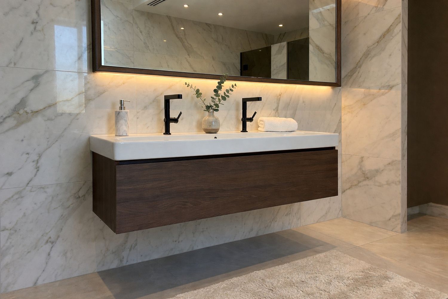 Bathroom Cabinet with One Drawer for Geberit Smyle Sink 120 cm (without basin)