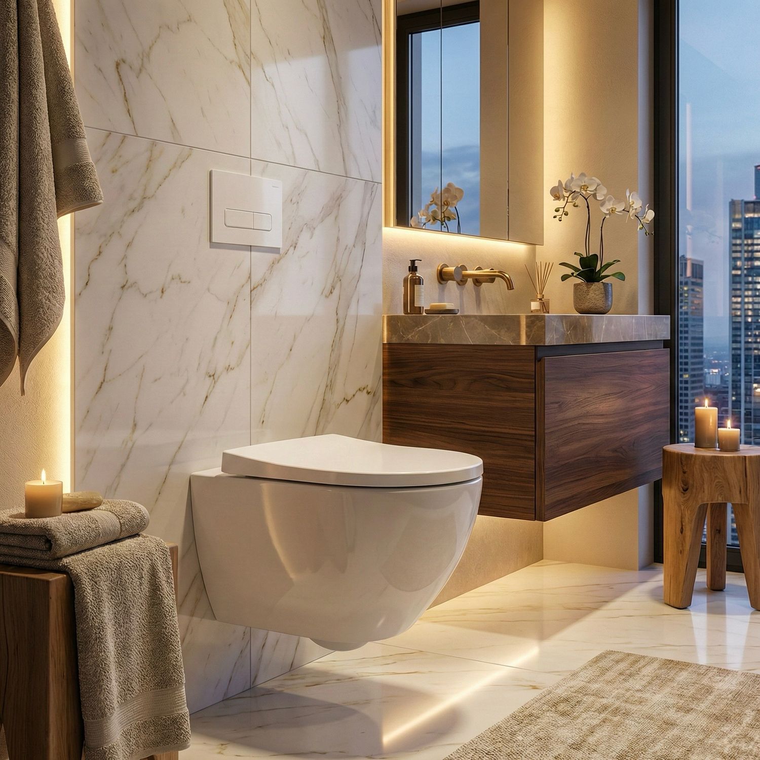 Geberit Selnova Premium Rimfree Wall-Hung Toilet Pack with Hidden Fixings and Removable, Antibacterial Soft-Close Seat