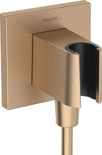Hansgrohe Fixfit E Porter Connection Elbow with Holder for Hand Shower in Brushed Bronze