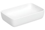 Vasque rectangulaire en céramique blanche Geberit Aniara, 55 x 35 cm, bords fins, matériau céramique.