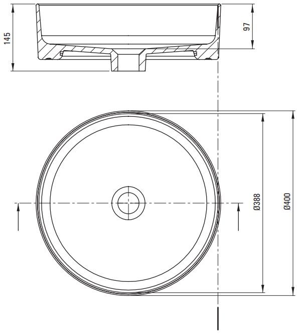 Vasque à poser Deante Round circulaire diamètre 40 cm — vue 5