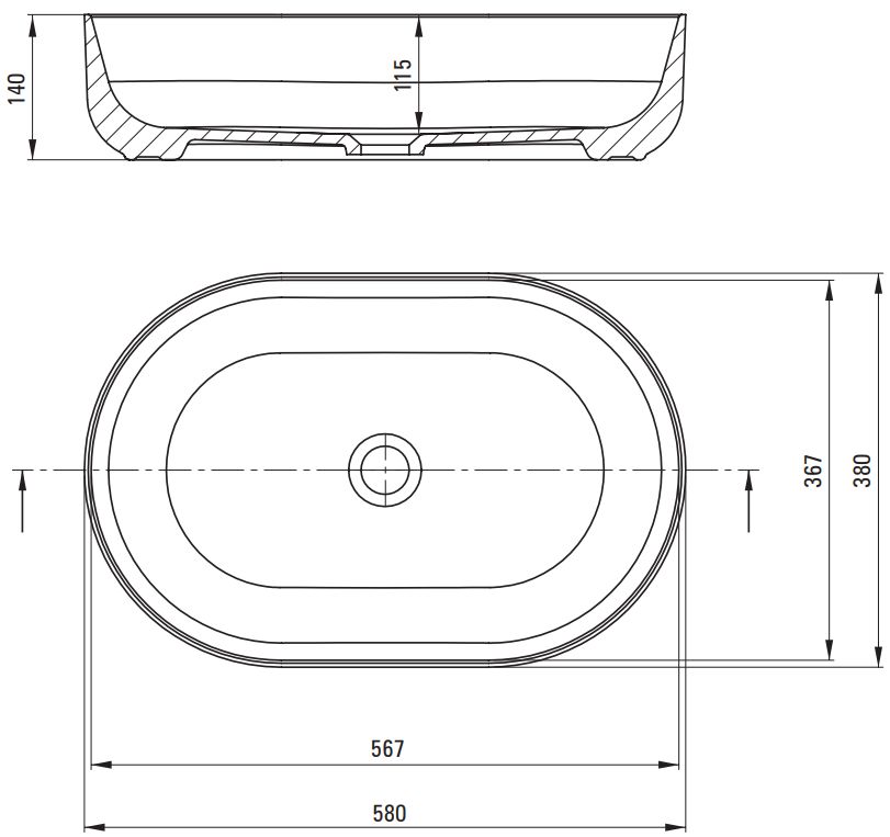 Vasque à poser Deante Round ovale 58 x 38 cm — vue 4