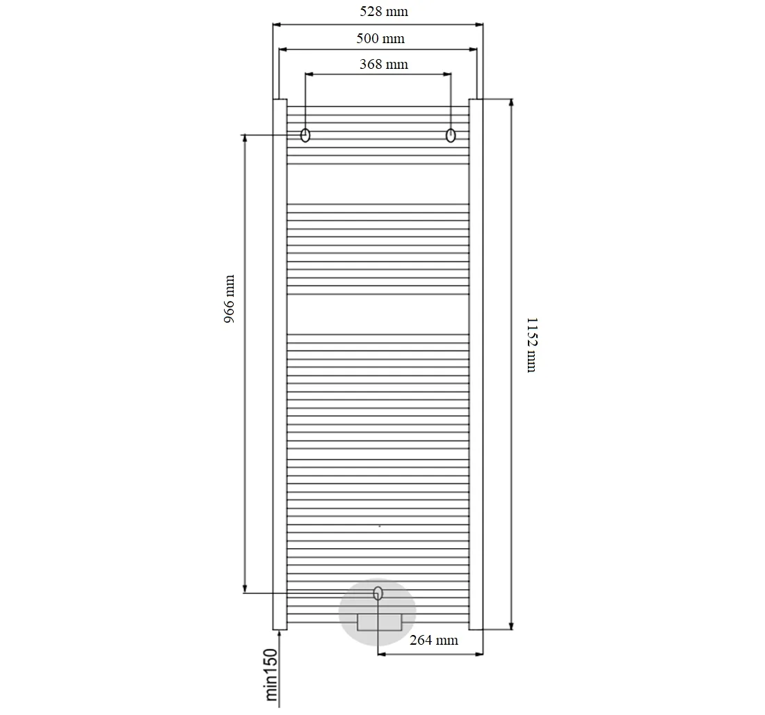 Radiateur sèche-serviettes en aluminium Fondital Cool 116 x 50 cm en noir métropolitain — vue 5