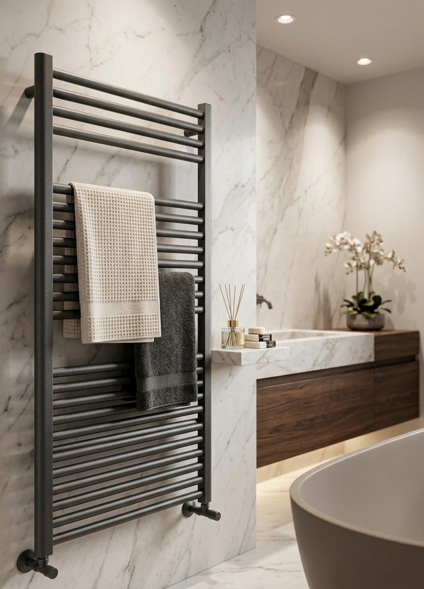 Radiateur sèche-serviettes en aluminium Fondital Cool 116 x 50 cm en noir métropolitain — vue 2