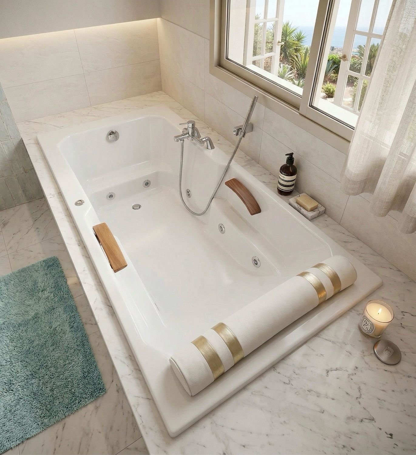 STEP Single Hydromassage Bathtub 180 x 90 cm