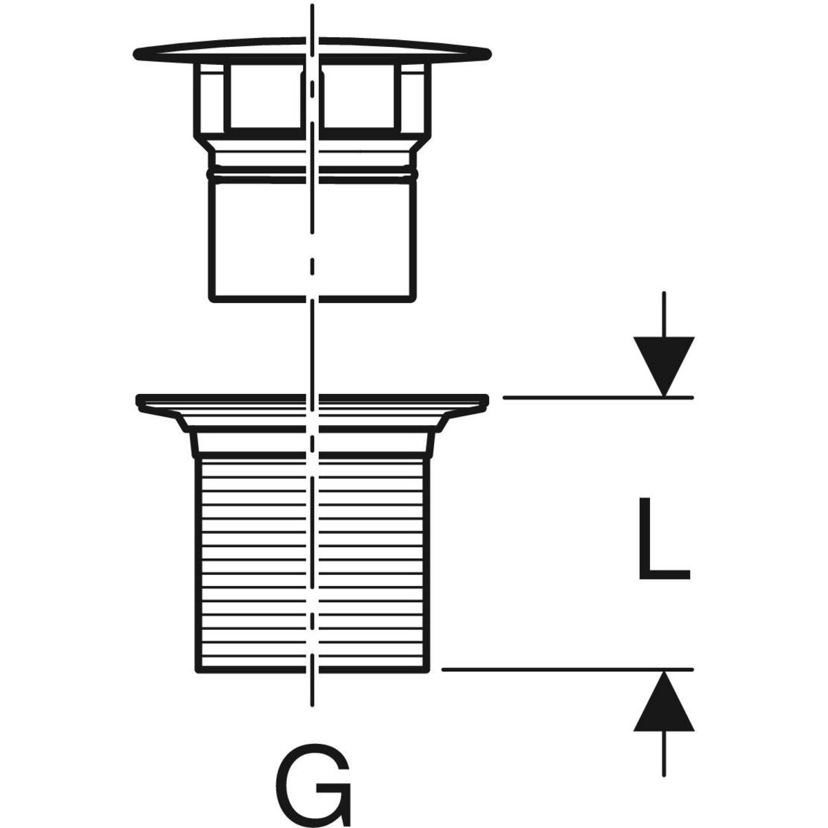 Bonde Geberit à écoulement libre et recouvrement de soupape pour lavabo (longueur de filetage 5 cm) — vue 3