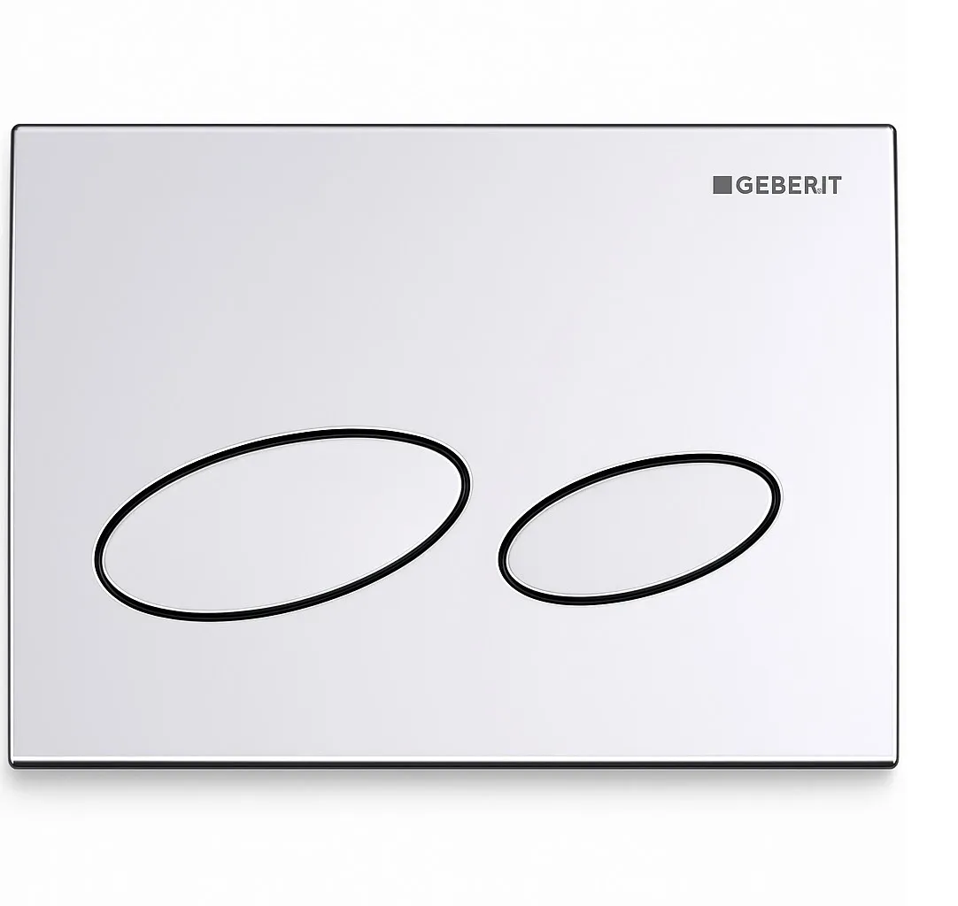 Plaque de déclenchement Geberit Kappa20 pour rinçage double touche en chromé
