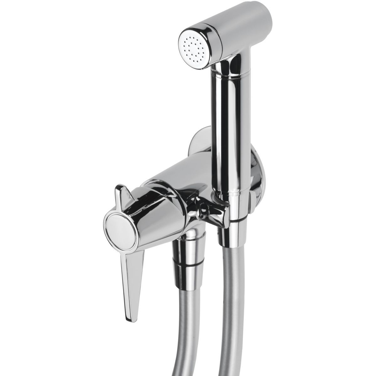 Hygienic WC Set with Built-In Mixer Deante Temisto in Chrome with 120 cm Hose