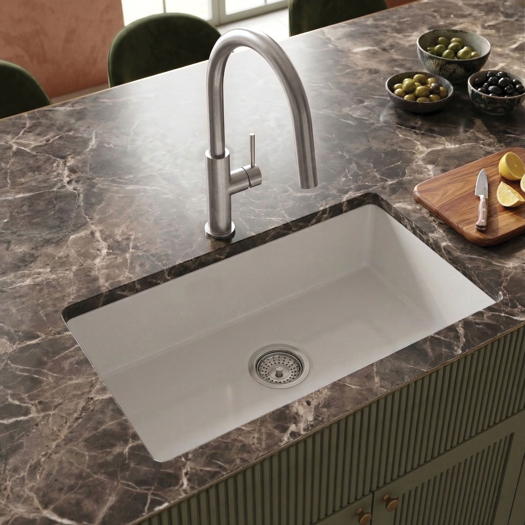 Mitigeur de cuisine Deante Evora 200 mm en acier inoxydable brossé - vue 6