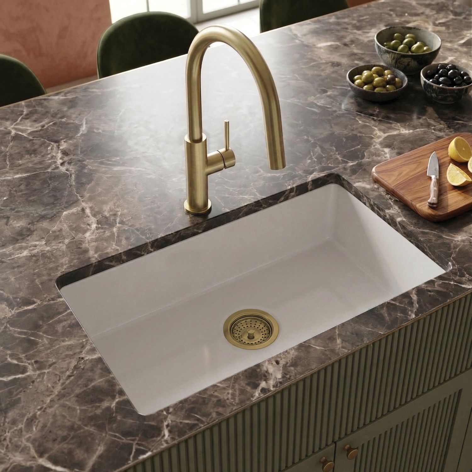 Mitigeur de cuisine Deante Evora 200 mm en PVD or brossé — vue 5