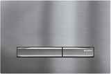 Plaque de finition Geberit Sigma50 en chrome brossé avec revêtement Easy Clean et anti-traces de doigts.