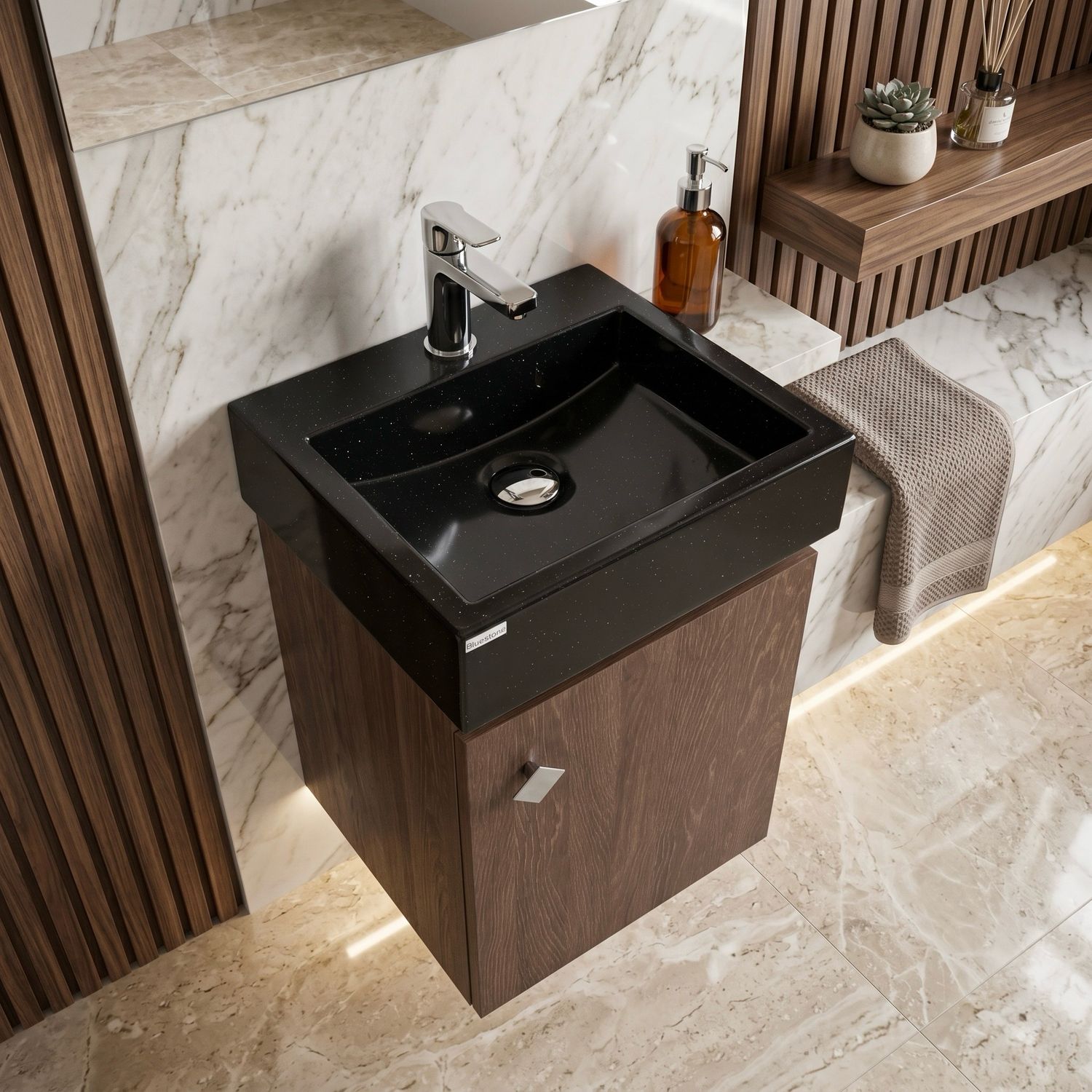 Aden 35 cm Black Granite Hand Basin