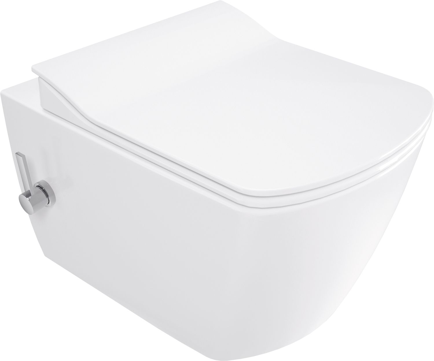 Pack cuvette suspendue Deante Blur sans rebord avec fonction bidet, mitigeur et abattant à abaissement automatique — vue 5