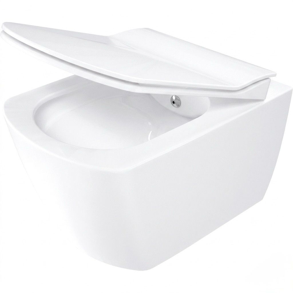 Pack cuvette suspendue Deante Blur sans rebord avec fonction bidet, mitigeur et abattant à abaissement automatique — vue 4