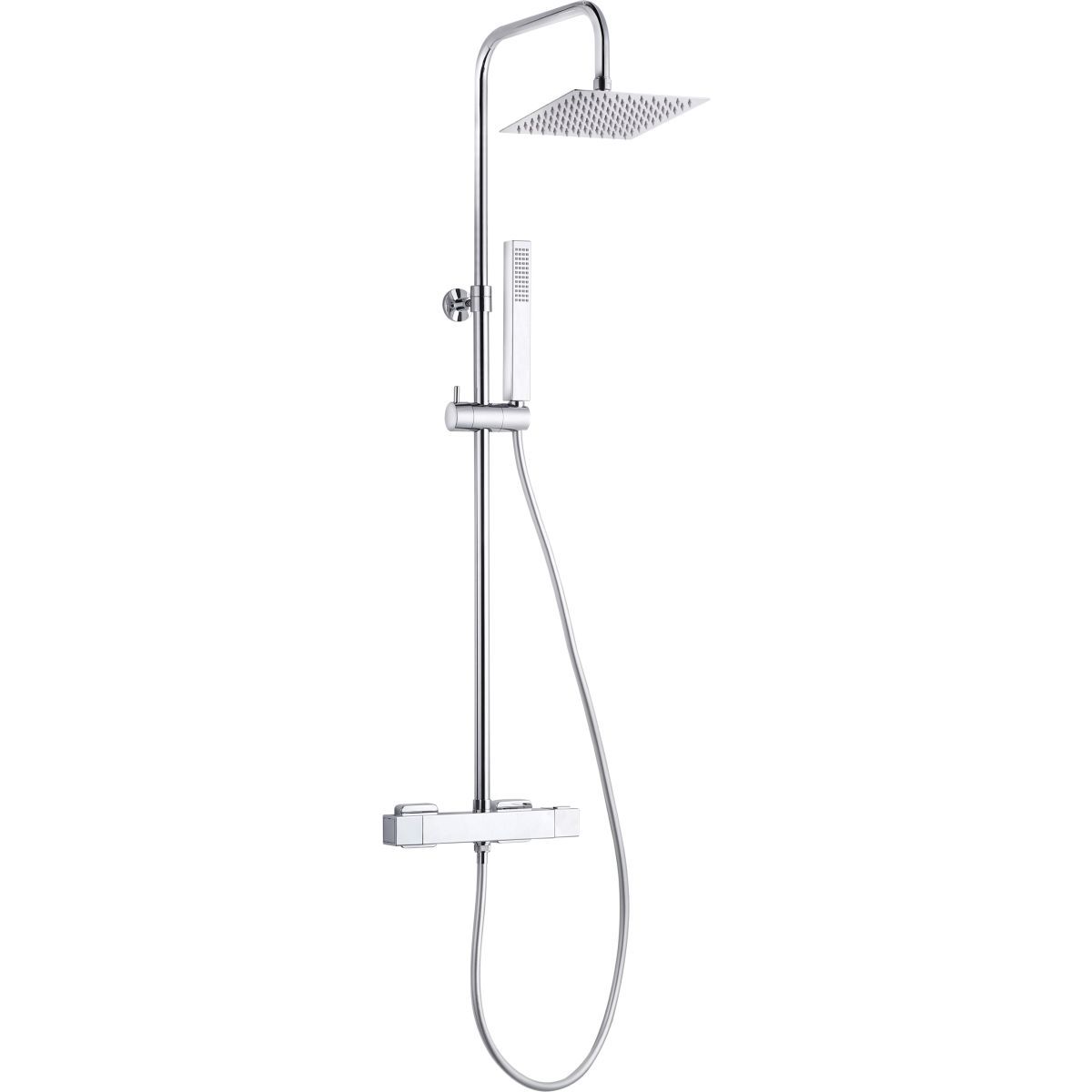 Deante Loco 200 Square Shower Column with Thermostatic Mixer in Chrome