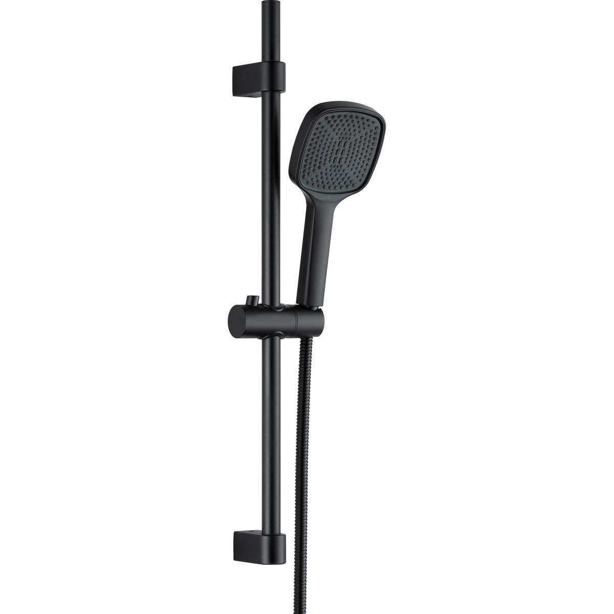 Deante Maro Shower Bar with Single-Jet Hand Shower and Matte Black Hose