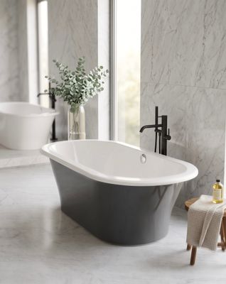 Baignoire Dolce bicolore blanc et gris 177 x 82 cm